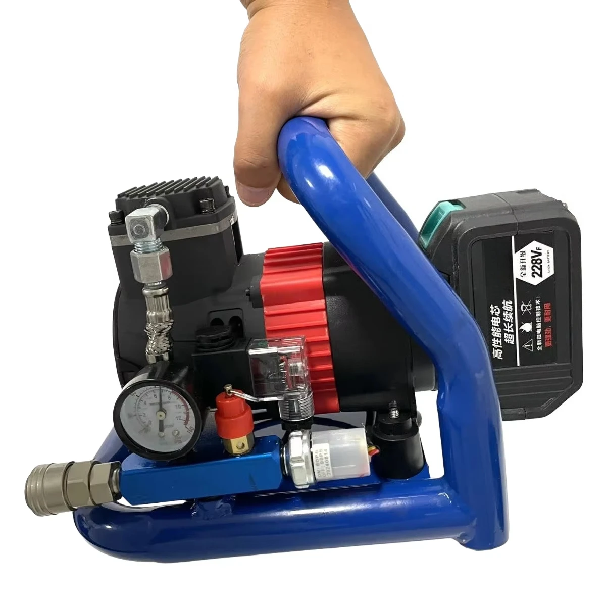 

Battery Power Rocking Piston High Pressure Brushless Air Compressor Wireless Movable Blowing Dust Portable Cordless Air Pump