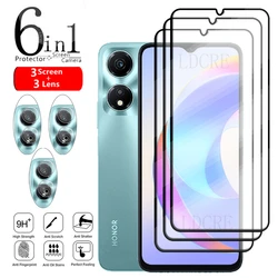 6-in-1 For Honor X5 Plus Glass For Honor X5 Plus Tempered Glass 9H HD Full Glue Screen Protector Huawei Honor X5 Plus Lens Glass