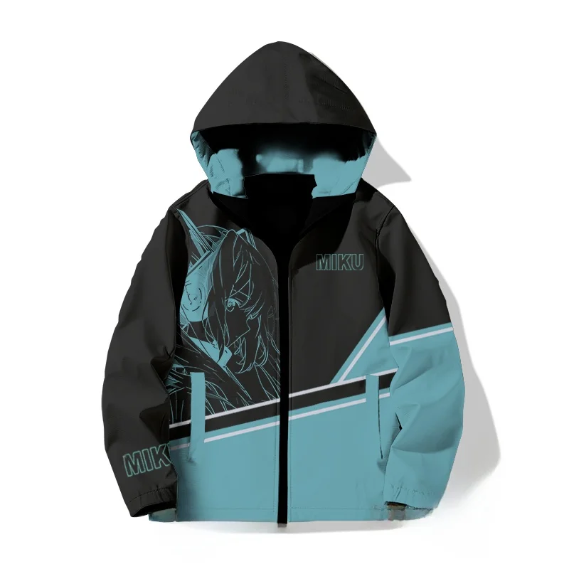 Autumn Winter Thin Virtual Songstr Jaet ex Anime Miku Coat Casual Loose Fit Polyester Warm Hooded Cardigan