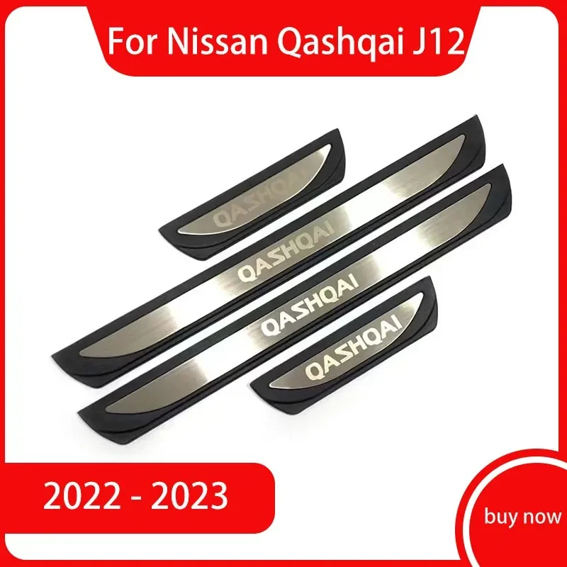 2022 2023 For Nissan Qashqai J12 Car Styling Door Sill Scuff Plate Guard Stainless door Sills Protector Sticker