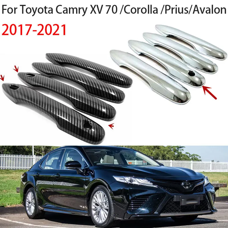 

For Toyota Camry XV 70 /Corolla /Prius/Avalon 2017-2021 Car Exterior Door Handles Covers Overlays Protection Catch Cap Sticker