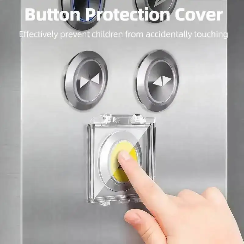Diy botão capa protetora elevador computador host interruptor fonte de alimentação transparente anti-gato criança toque acidental