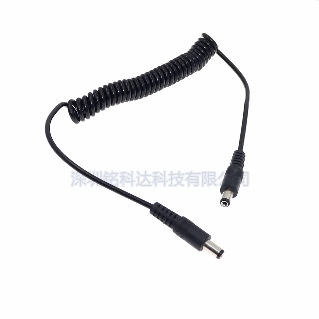 For Elbow DC5.5 * 2.1mm Male-to-Male-to-Female Power Extended Cord Extension Cord Tensible Spring Cord Copper