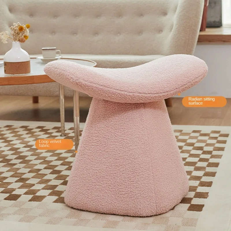 IUTOPO Simple Small Stool Household Nordic Creative Lambskin Light Luxury Low Stool Door Shoe Stool Dressing Stools Makeup Chair