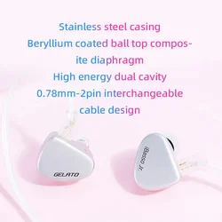 iBasso Jr. Gelato HiFi Wired Earphones In Ear Music Headphones High Quality Sport Headset Customized Pc Gamer Accessories Gifts