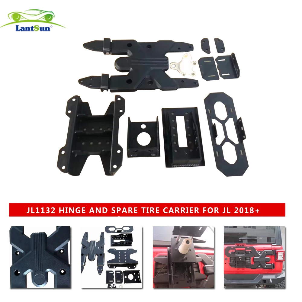 Hinge And Spare Tire Carrier Bracket Aluminum Alloy Spare Tire Mounting Kit Modify For Jeep For Wrangler JL2018+ JL 1132