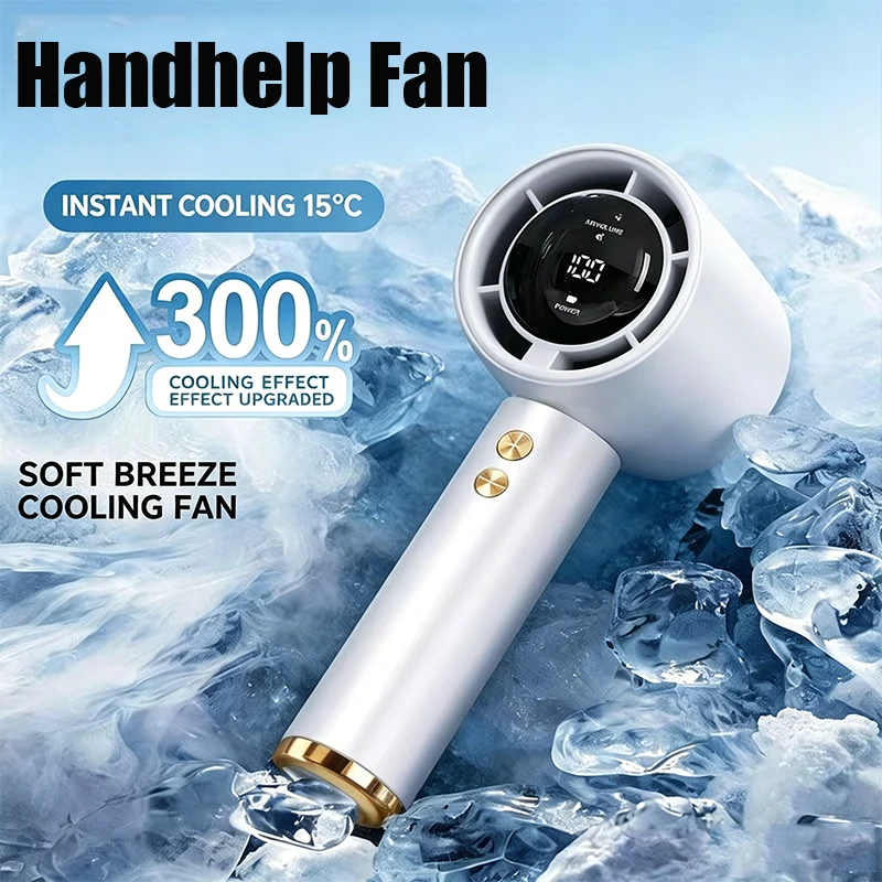 Mini Handheld Fan USB Fast Charging Portable Air Calculating Fan Mute Highspeed Fan for Travel Outdoor Activities