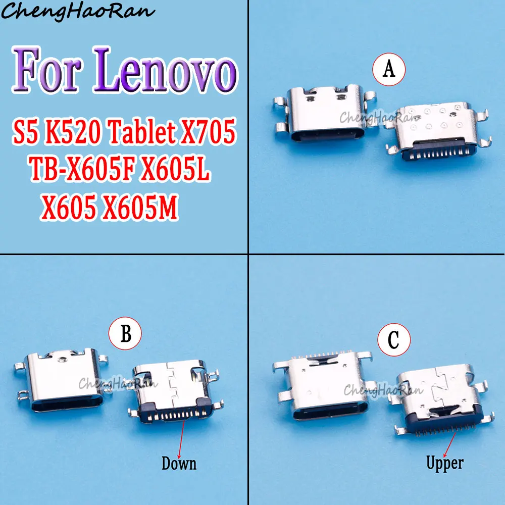 

2Pcs Type-C USB Charging Jack Port Plugs For Lenovo S5 K520 Tablet X705 TB-X605F X605L X605 X605M Tablet Charging Plug Connector