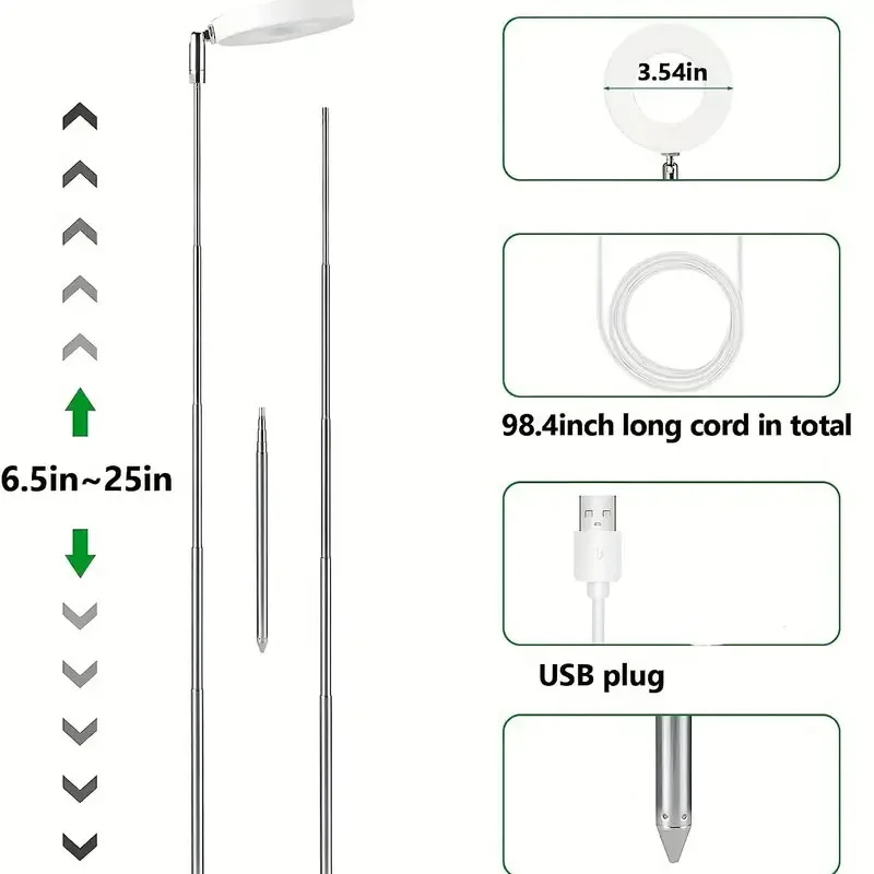 LED Grow Light Full Spectrum Plant Lamp Adjustable Dimmable Growing Lamp LED Hydroponics Lamp with Timer for Indoor Plants Herb