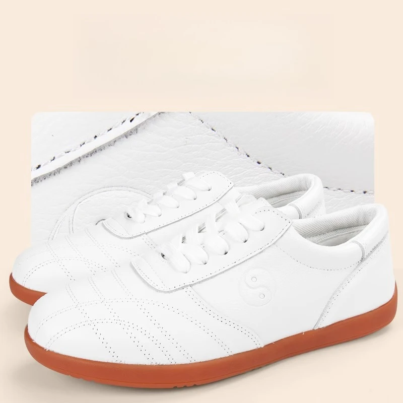 Tai Chi-Schuhe, Kampfsport, echtes Leder, Premium-Rindsleder, leicht, rutschfest, Wushu-Schuhe, bequeme Taiji-Übungsschuhe