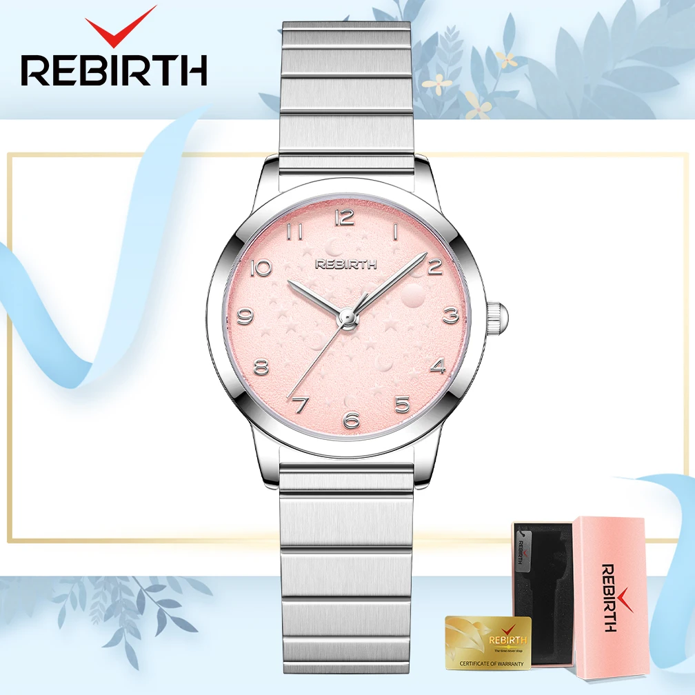 REBIRTH Original Women's Watch Waterproof Small Quartz Stainless Steel Strap Watch