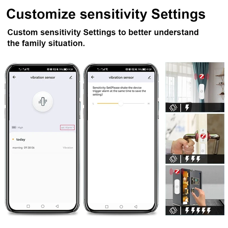 Zigbee Smart Vibration Sensor, Monitor App, Control Security Protection, Zigbee Sensor, Motion Shock Alarm