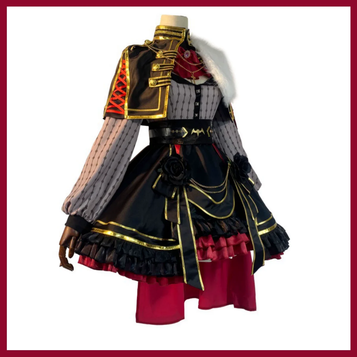 Vtuber Nijisanji أنثى القوطية لوليتا فستان عباءة شعر مستعار امرأة Kawaii ملثمين الكرة مجموعة الظاهري يوتيوب كوزوها سانيا تأثيري حلي