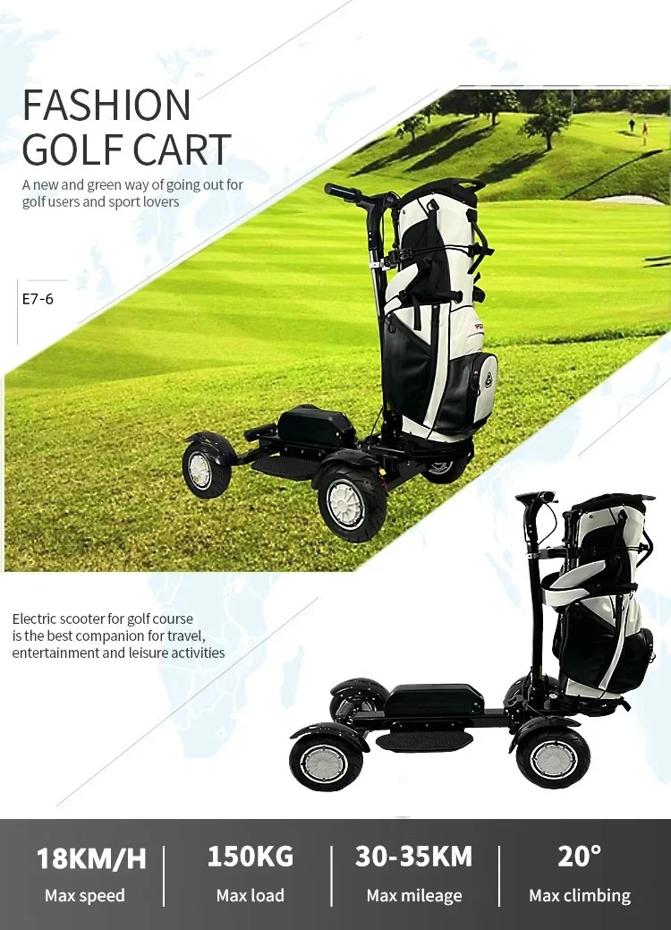 4-Wheel Folding Electric Golf Cart, Portable Mobility Scooter for Golf Courses, Easy Storage