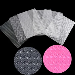 6pcs Transparent Plastic Grid Texture Mat Fondant Cake Plaid Embossed Baking Texture Cake Mold Decorating Tools