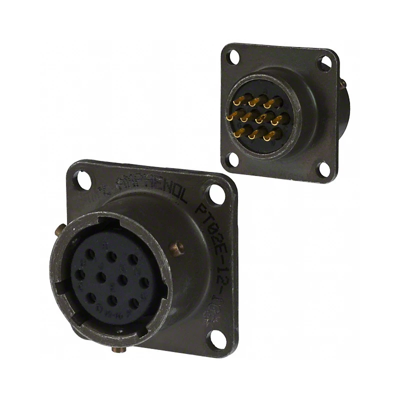 PT02E-12-10P,10P,Straight,#12 Shell,Panel Mount,MIL-DTL-26482 Standard,Bayonet Coupling,Aerospace Connector,PT02E-12-10S