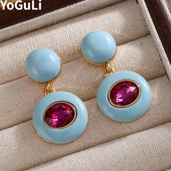 Fashion Jewelry Vintage Temperament Purple Blue Earrings For Women Accessories Gifts