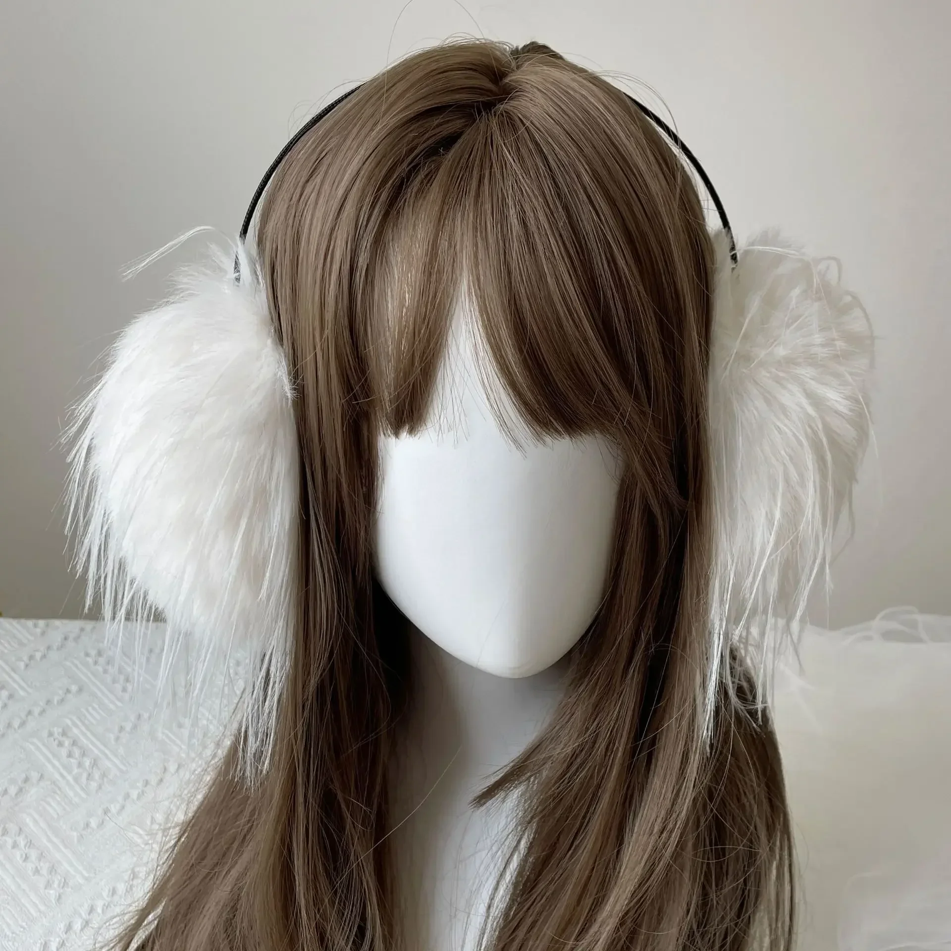 

Y2K Long Hair Plush Warm Earmuffs JK Women's Hair Band Ear Protectors Ear Bags Cycling Cold Proof Fluffy Winter Ear Warmers