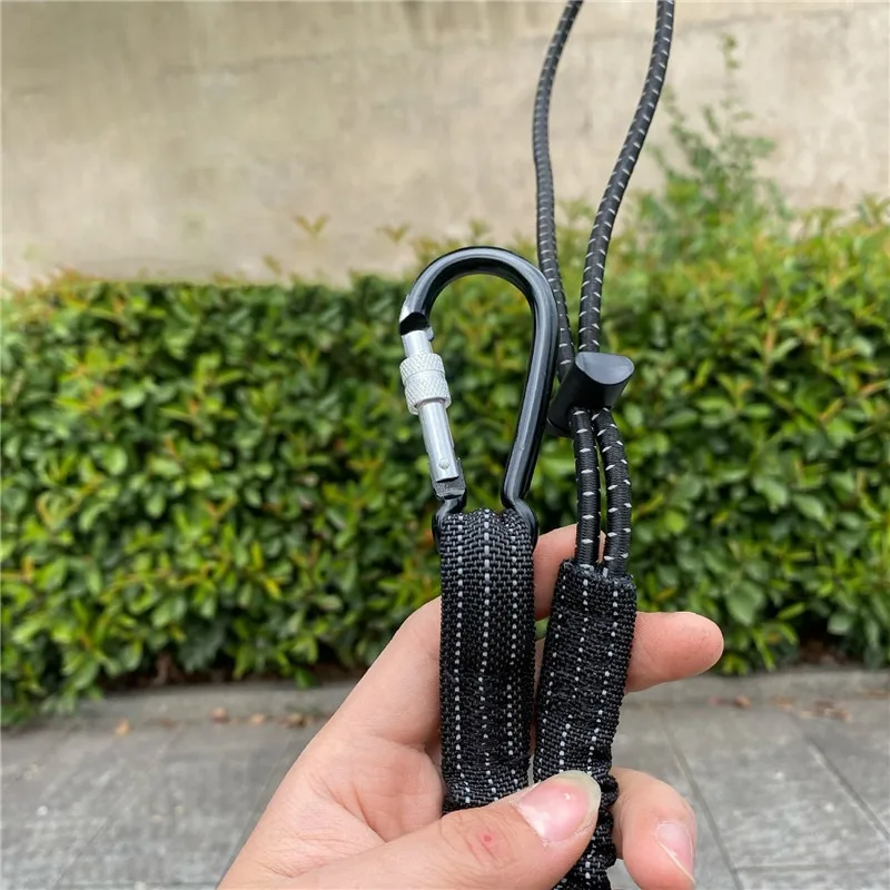 Cuerda de Seguridad Elástica con Gancho de Mosquetón, Cuerda Anticaídas para Trabajos en Altura, Accesorios de Escalada