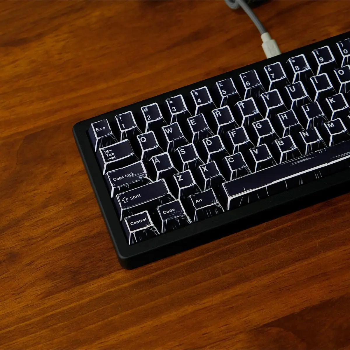 151 Key Comic Black 5 Sides Custom Keycap Dye Sublimation PBT Keycaps Cherry Profile for Cherry MX Switches Mechanical Keyboard