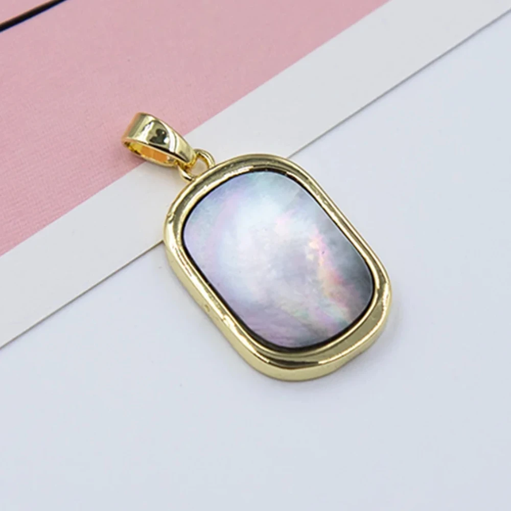 حار الوافدين الجدد 3 أحجام أذن البحر الطبيعية شل قلادة 13x21 مللي متر مستطيلة يمكن استخدامها مجوهرات DIY بها بنفسك النساء والرجال القلائد