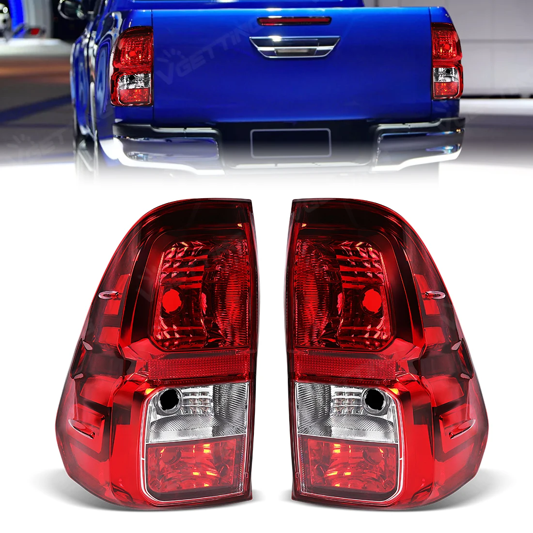 

Left/Right Rear Taillight For Hilux Revo Pickup Truck 2015 2016 2017 2018 Fog Lamp Red Shell TailLamp Not Bulbs With Wires Kit