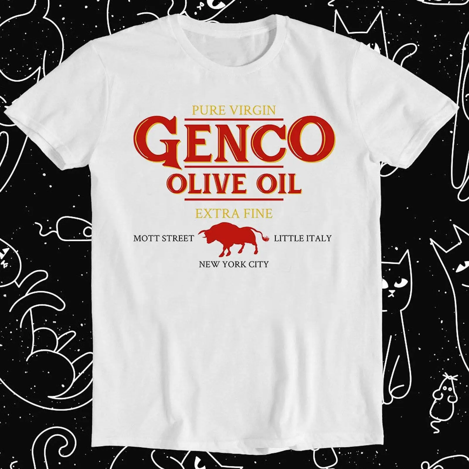 Genco-Camiseta divertida de aceite de oliva, camisa Retro de la virgen Extra, Meme, padrino, 1205