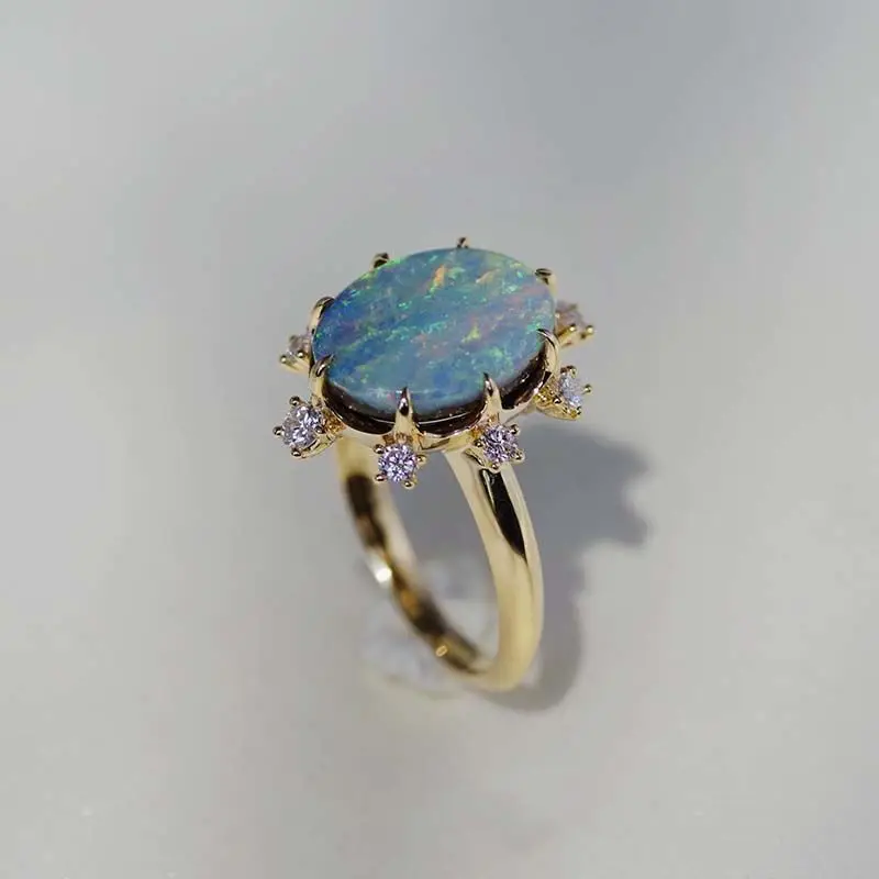 New In Exquisite Original Colorful Opal Rings for Women  Fashion Advanced Sense Wedding Engagement Silver Fine Jewelry