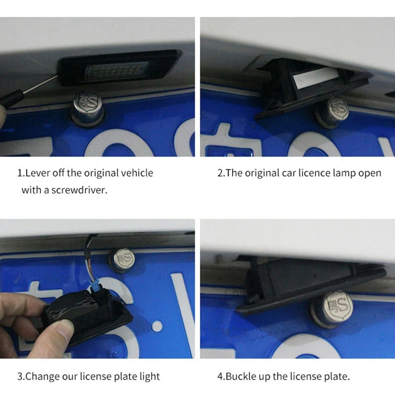 Lampu plat nomor LED mobil 24-SMD lampu plat nomor LED cocok untuk Alfa 147 156 159 166