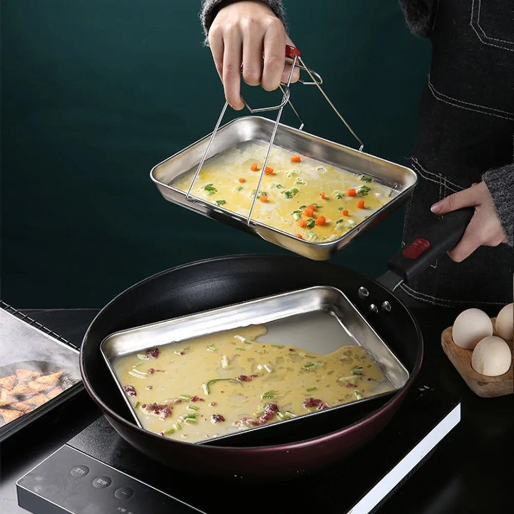 High Quality 304 Stainless Steel Cake Dessert Plate Fruit Meat Metal Storage Shallow Tray Rectangular Tableware Dining Tray view 3