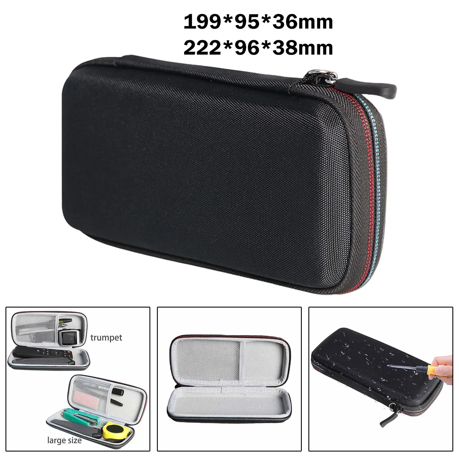 Hard Storage Case with Zipper Mesh Inner Pocket Travel Pouch Bag EVA Storage Case for Small Tools Electronic Accessories