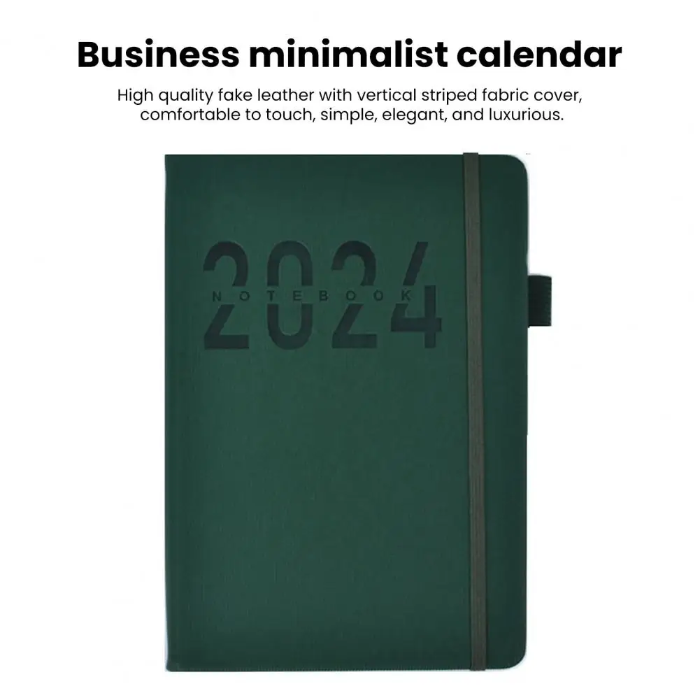 Stylish Planner 2024 Planner Faux Leather Hardcover Colorful Monthly Index Elegant Journal Student Supplies