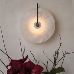 Lâmpada de parede LED de mármore para decoração doméstica, lâmpadas de quarto vintage, iluminação dourada, personalidade Roma decoração, abajur