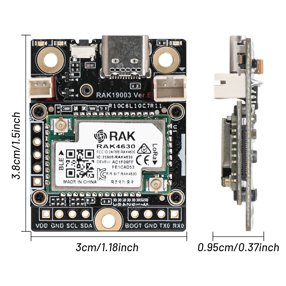 WisBlock Meshtasti Starter Kit RAK19003 Base Board+RAK4631 WisMesh NRF52840 LoRa Module Compatible with Meshcore 433/868/915MHz image 3