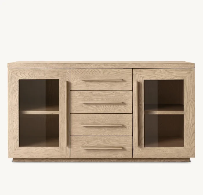 Móveis de sala de jantar em madeira maciça Aparador de porta dupla com gavetas