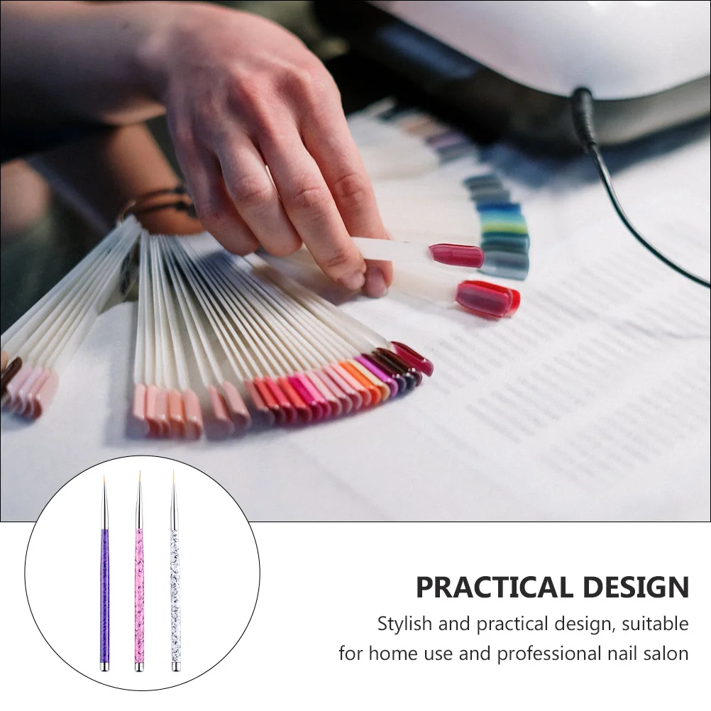 3 stuks Nail Art Liner Brushes Mini Schilderpen Lichtgewicht Comfortabel voor thuis Professionele manicure Nagellak Tekening