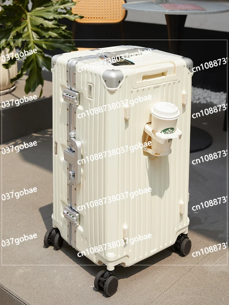 Suitcase Universal Wheel Aluminum Frame Trolley Case 20 Boarding Case 24 Student 26-inch Suitcase Bag Male Password Leather