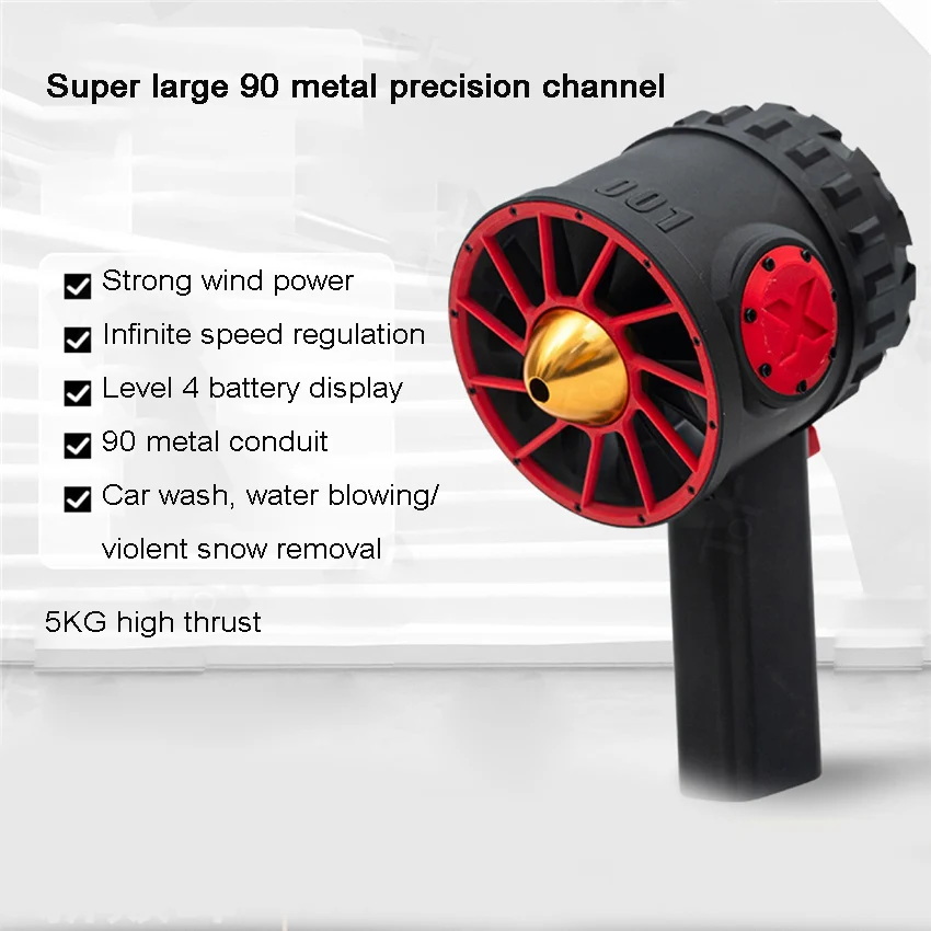 

Ventilador Mano Potente 90 mm, Secador Pelo, Máquina Soplado Agua para Lavado Coches, Máquina Quita Nieve, ABS