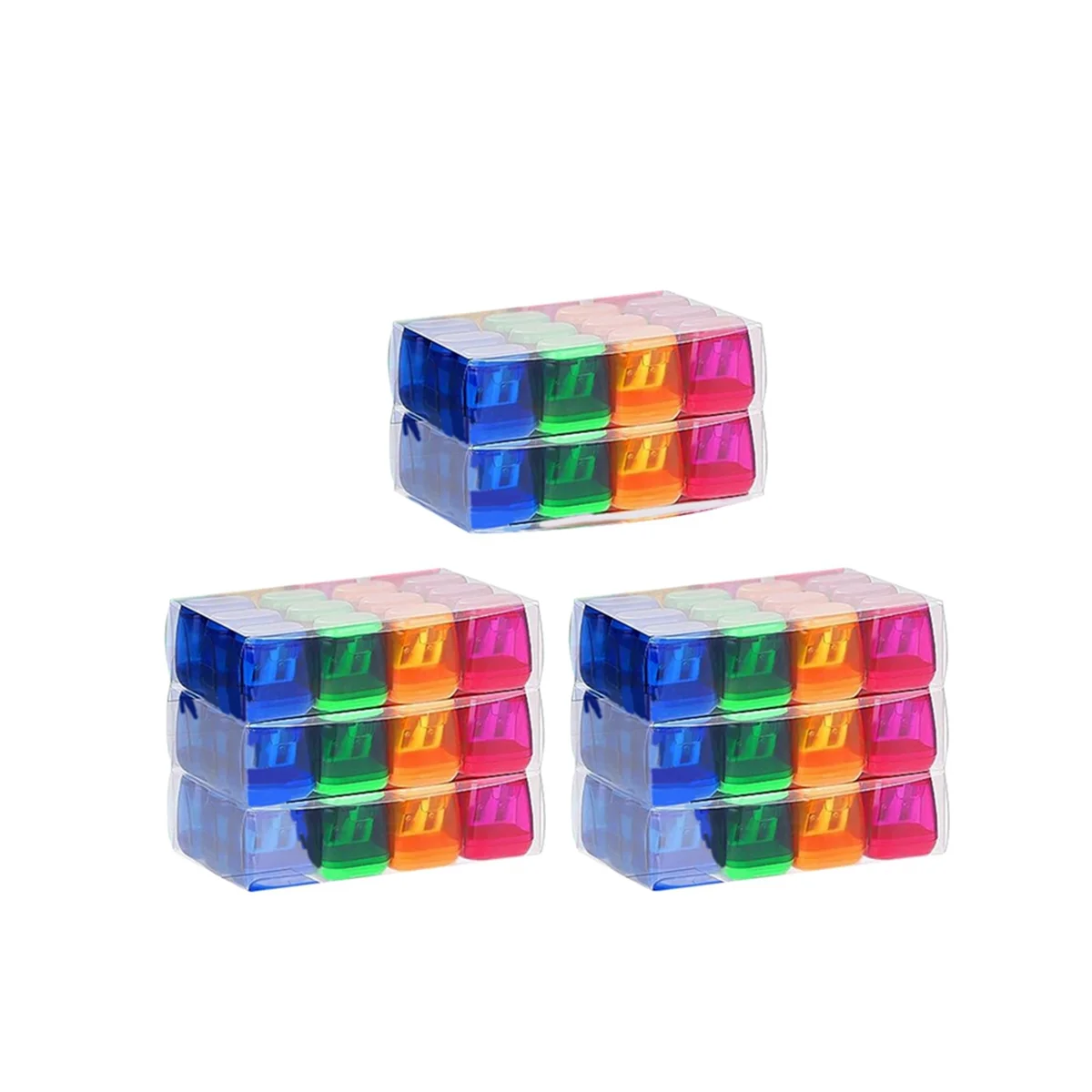 96 Double-Hole Pencil Sharpeners, Plastic Pencil Sharpeners with Lids, Pencil Sharpeners, School Supplies