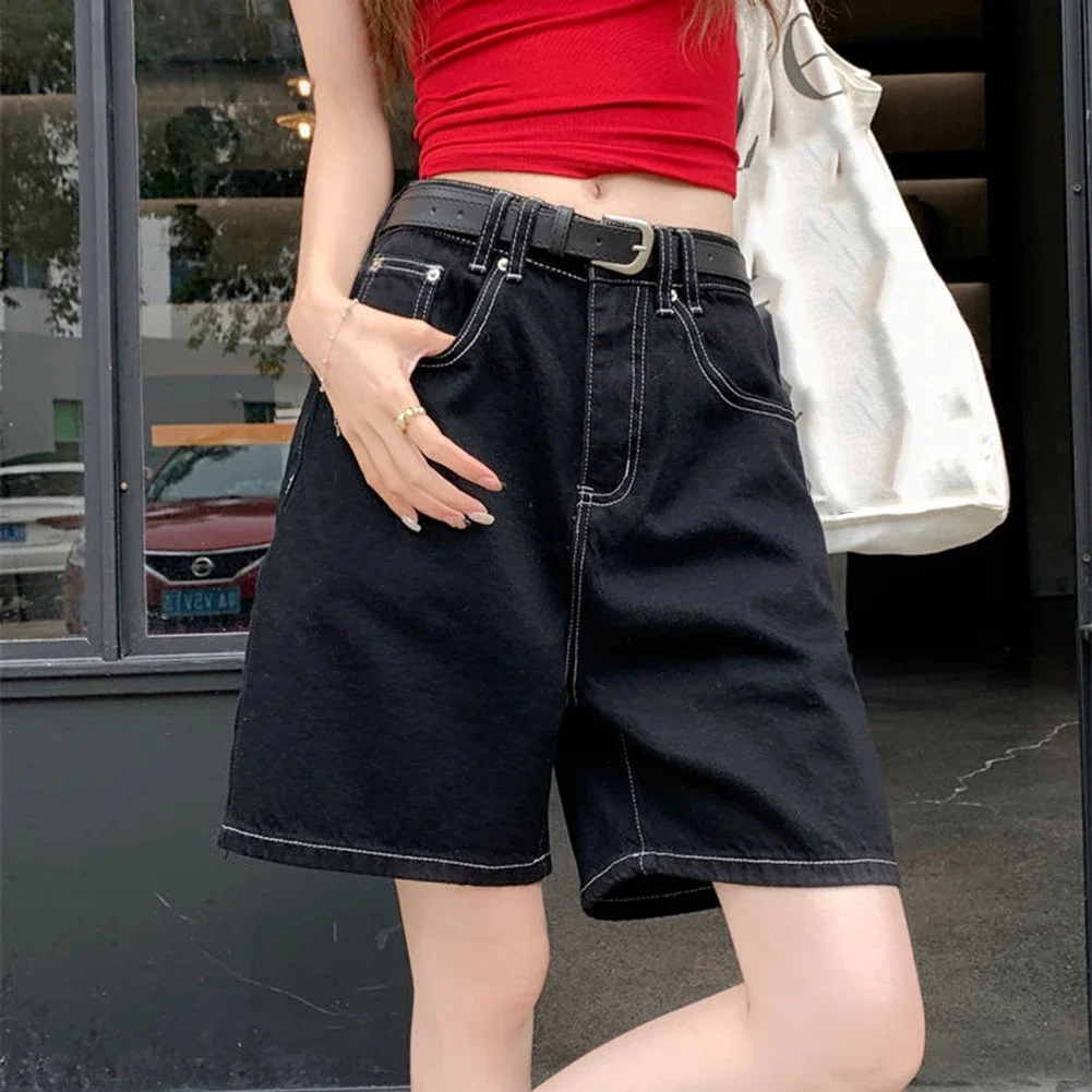 2025년 새로운! 트렌디한 핫 걸 스타일 더블 라인 하이 웨이스트 와이드 레그 팬츠, 루즈하면서도 슬림한 캐주얼 & 패셔너블한 룩