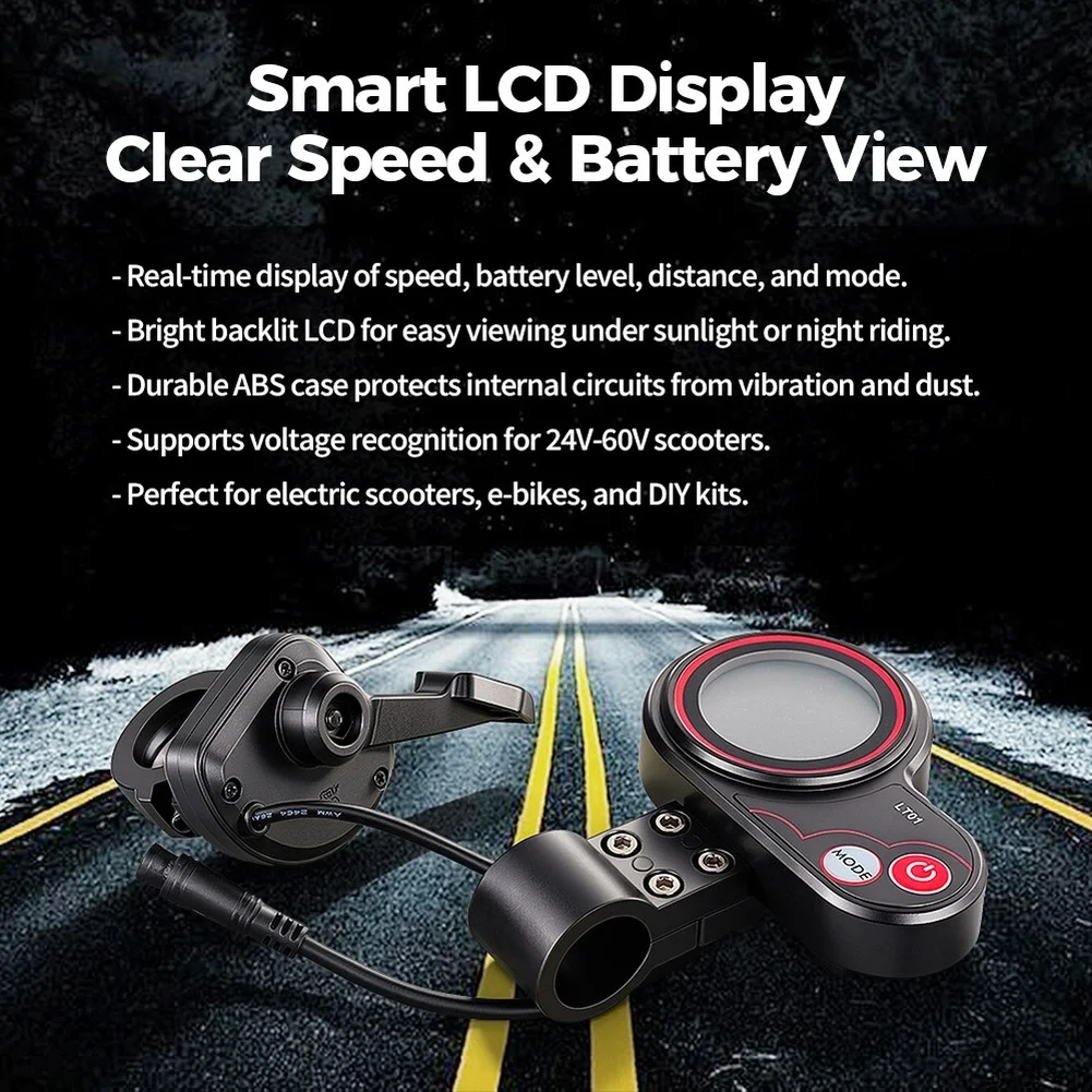 Electric Scooter LCD Display with Thumb Throttle for For kaabo For mantis8 For mantis10 King X 6 Pin Interface