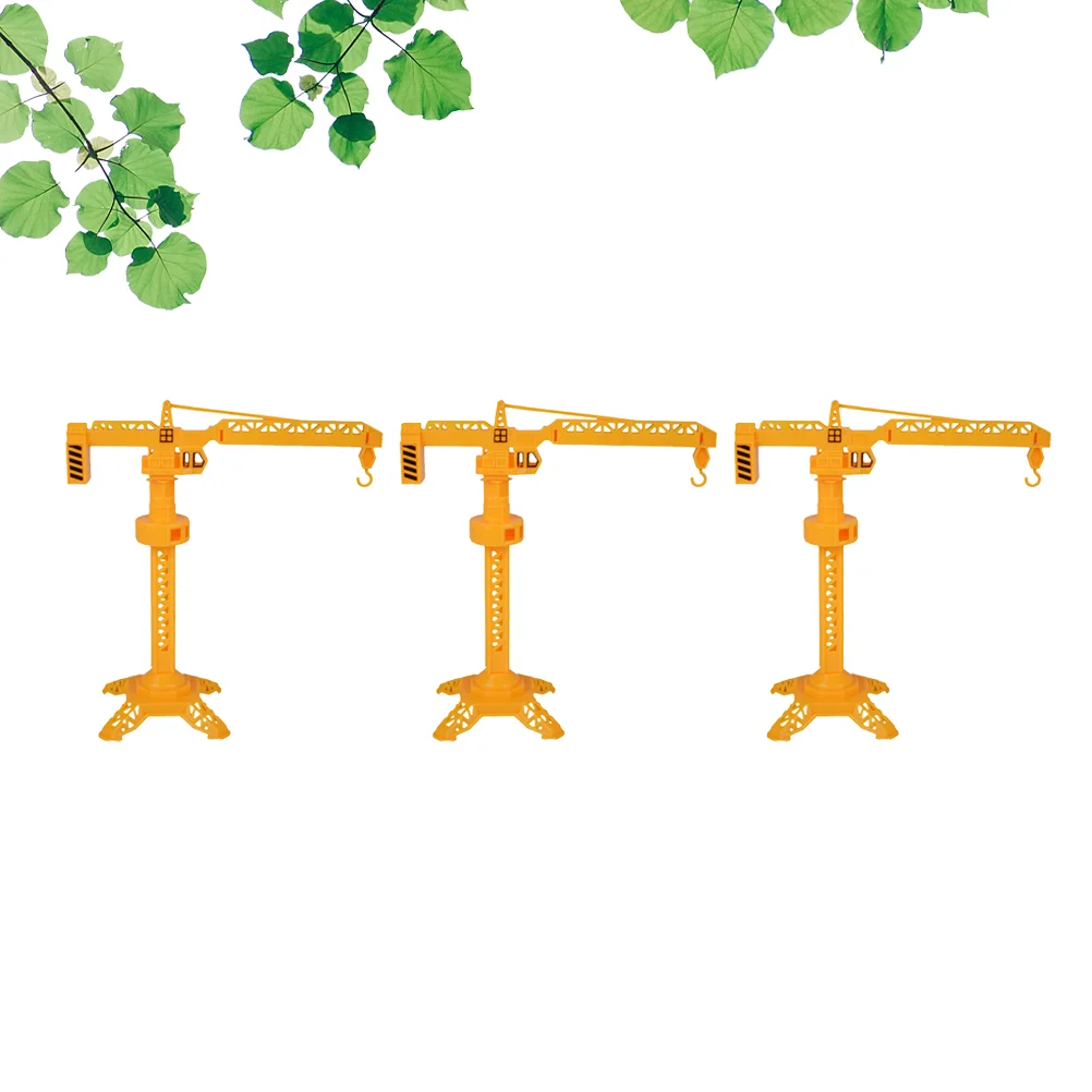 3pcs Construction Cranes Model Plastic Rotate Slewing Crane Toy for Kids Children Cranes Toy Slewing Cranes Model