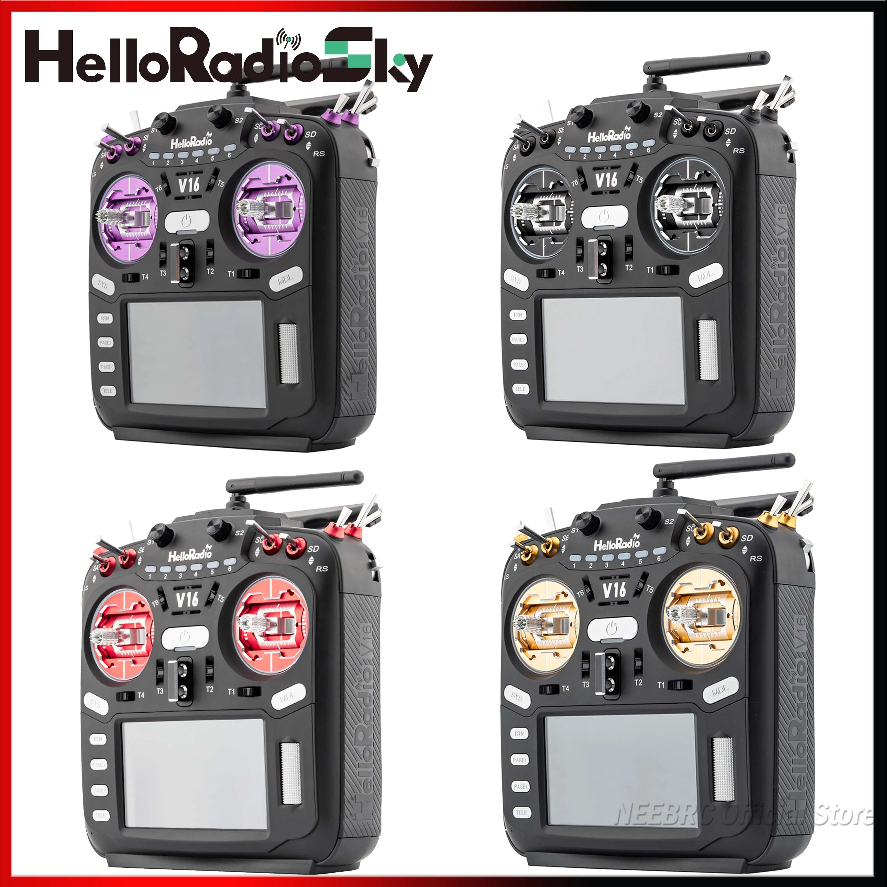 HelloRadio V16MAX 16CH 2.4G-2.48G หน้าจอสัมผัสเครื่องส่งสัญญาณวิทยุระบบ 4IN1/ELRS รีโมทคอนโทรลสําหรับเครื่องบิน RC ส่วนเครื่องบินของเล่น