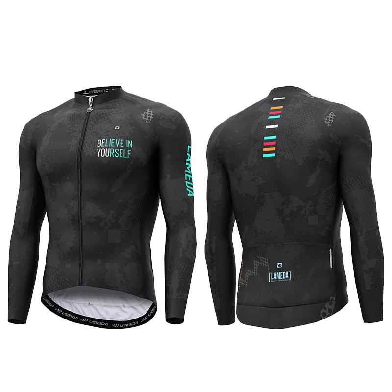 AliExpress LAMEDA Winter Cycling Jersey Men's Fleece Long Sleeve Cycling Jersey MTB Outdoor Sports Warm Full-Zip Road Cycling Jersey