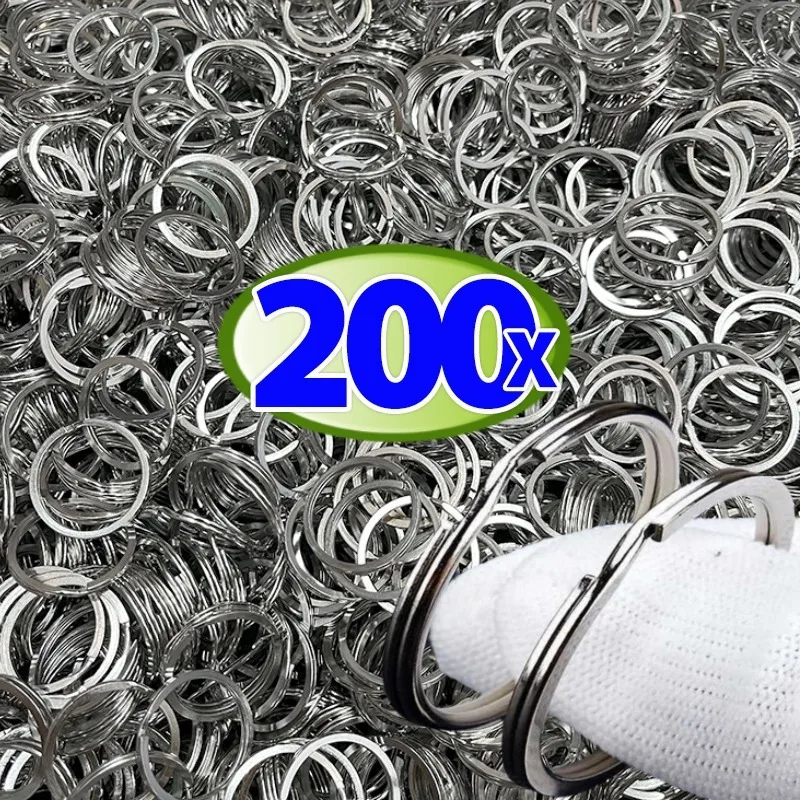 

10/200pcs Stainless Steel Key Rings Round Flat Line Split Rings Keyring for Jewelry Making Polished Keychain DIY Findings 25mm