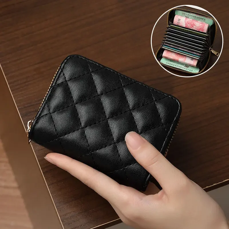 Women Short Wallets PU Leather Female Plaid Purses Leather Card Holder Wallet Student Small Zipper Woman Wallet Coin Purse