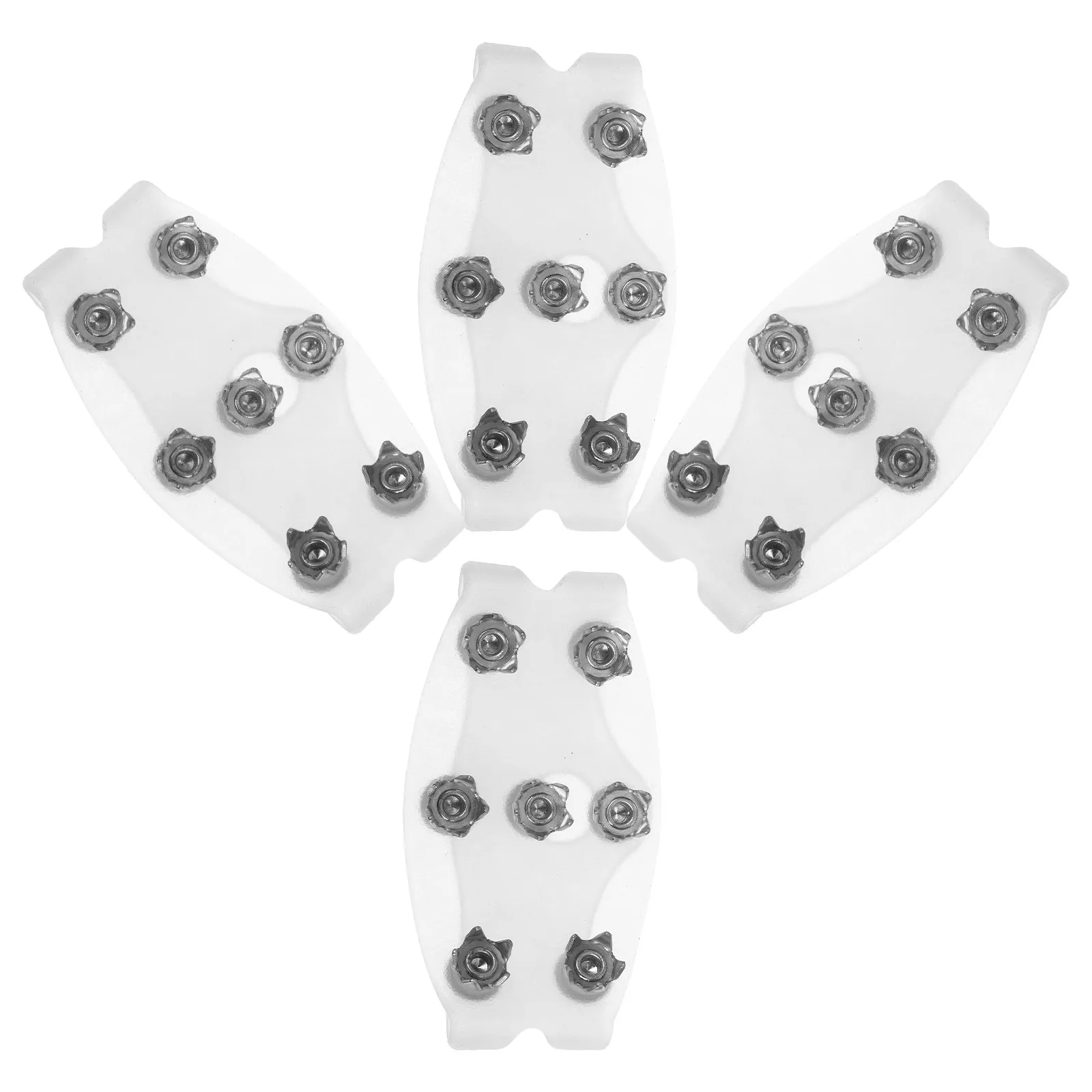 

2 пары противоскользящих накладок на обувь с 7 зубцами-шипами для ходьбы, бега и активного отдыха зимой на льду