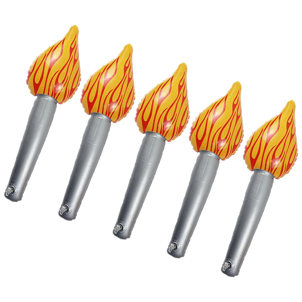 

5Pcs PVC Torch Shaped Balloons Sports Themed Birthday Party Shower Festival Decorative Inflatable Balloons