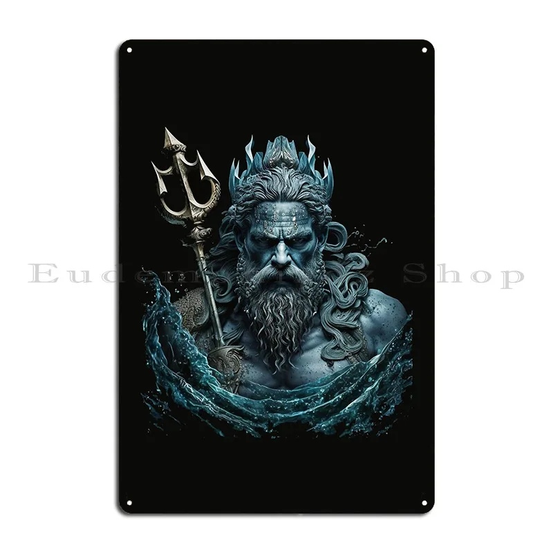 Greek Mythology Poseidon God Of The Sea Metal Plaque Poster Home Iron Funny Painting Cinema Tin Sign Poster