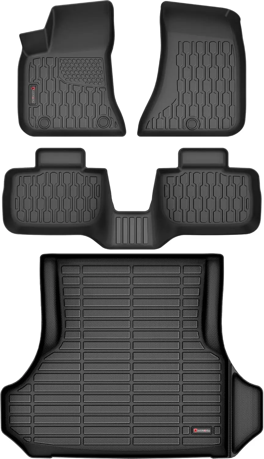 All Weather Floor Mats & Cargo Liner for Dodge Charger Chrysler 300 RWD Models 2011-2023, Full Set Black Protection
